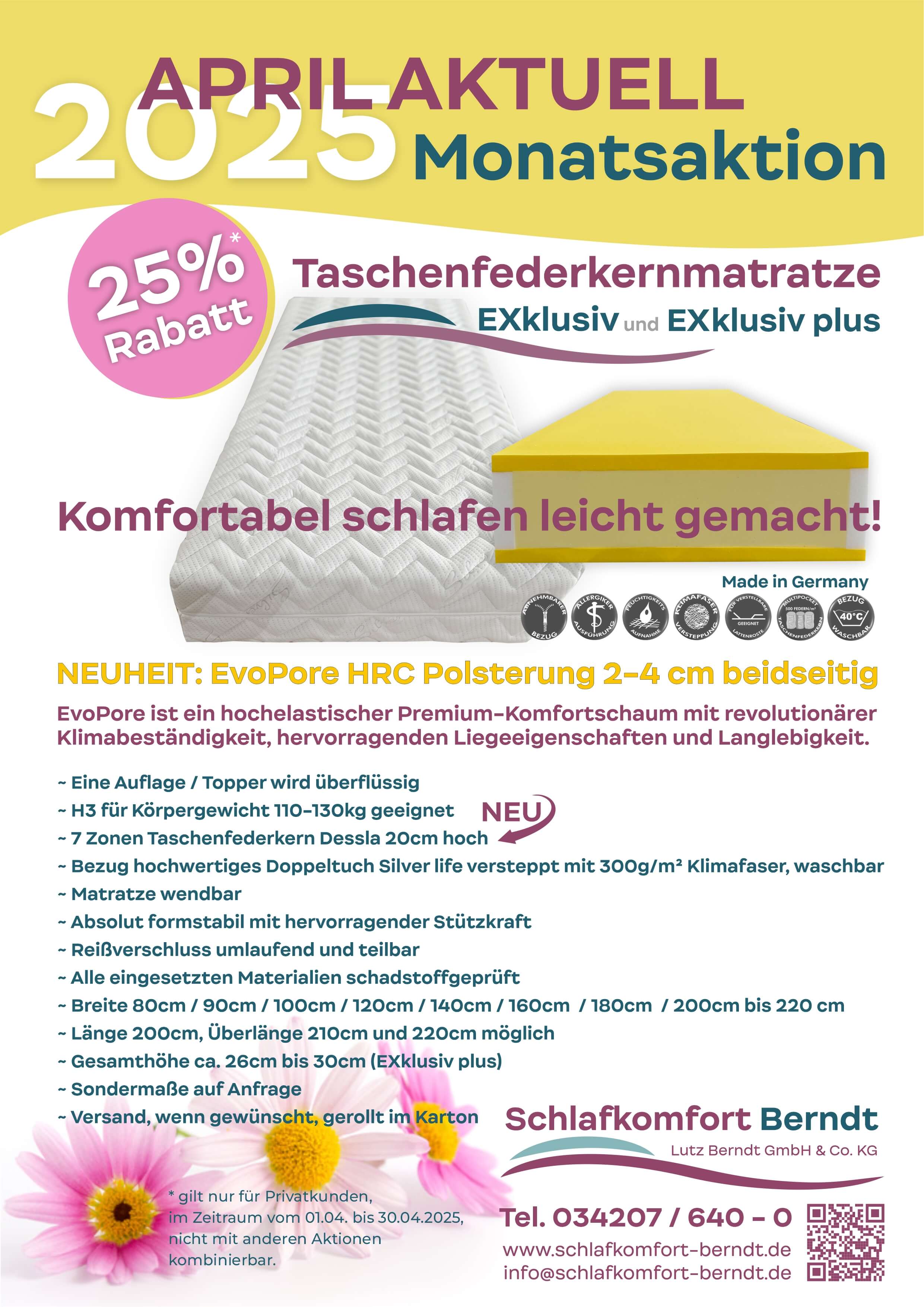 Matratze des Monats bei Schlafkomfort Berndt