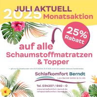 25% auf alle Schaumstoffmatratzen und Topper Schlafkomfort Berndt